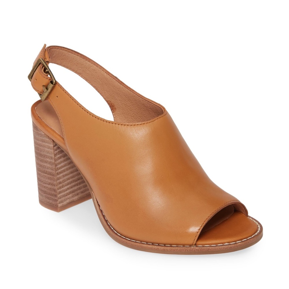 Madewell The Cary Sandal in Leather Amber Brown 7
